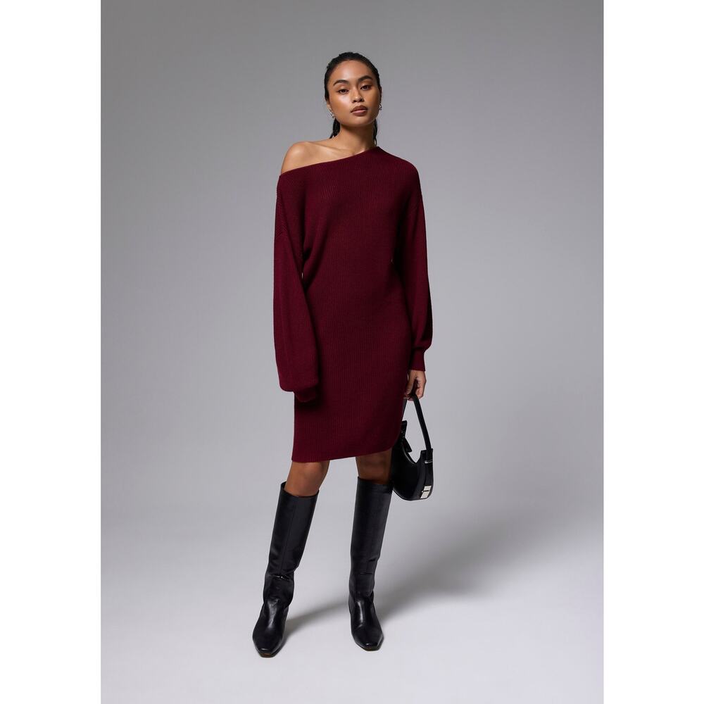 Love Bonito Multiway Knit Midi Dress Burgundy - M